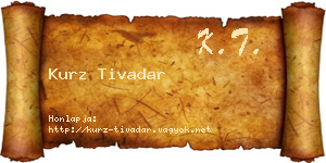 Kurz Tivadar névjegykártya