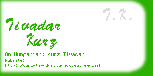 tivadar kurz business card